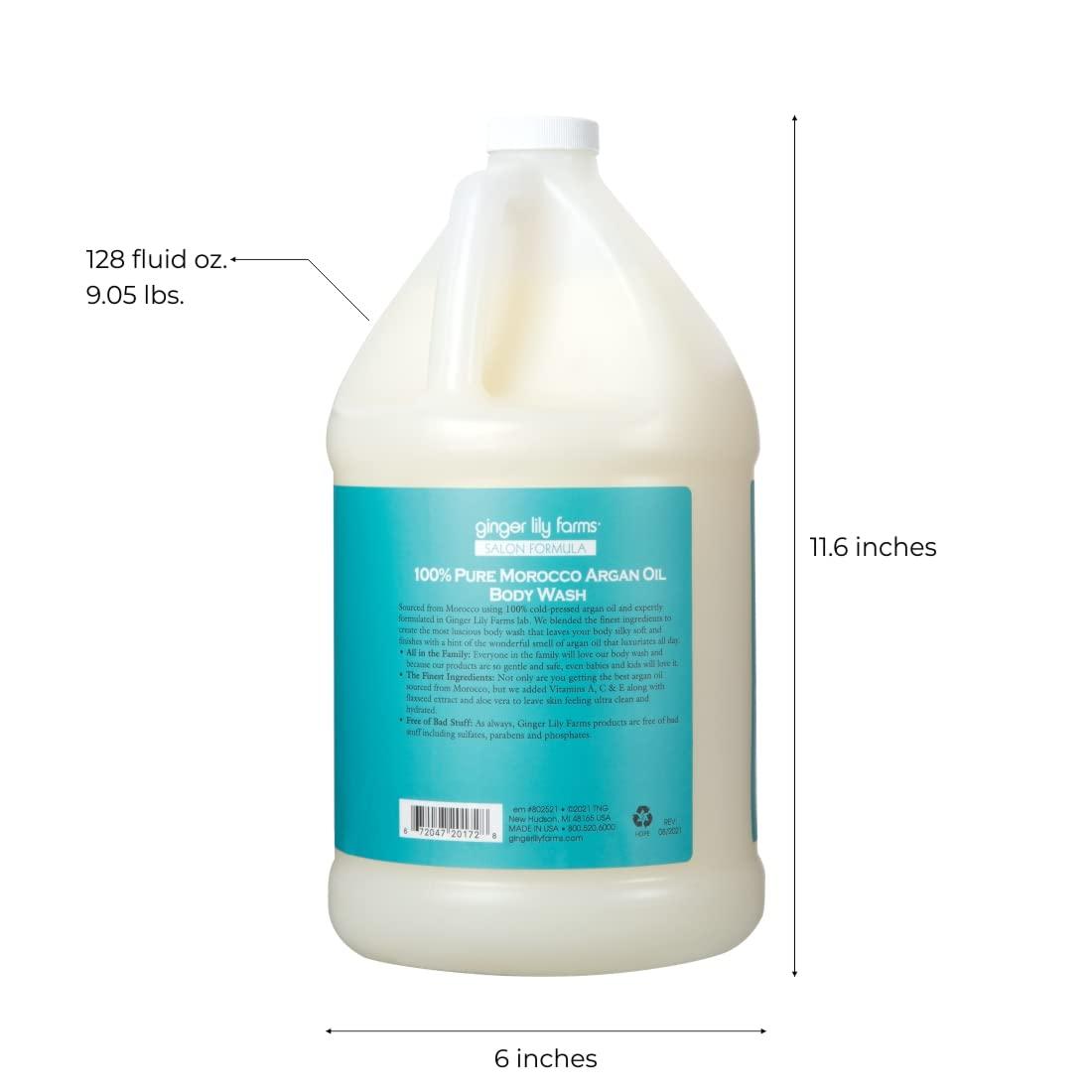 imageGinger Lily Farms Salon Formula 100 Pure Morocco Argan Oil Body Wash for All Skin Types 100 Vegan ampamp CrueltyFree 1 Gallon Refill Pack of 4128 Fl Oz Pack of 1