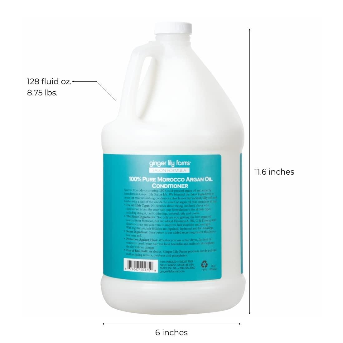 imageGinger Lily Farms Salon Formula 100 Pure Morocco Argan Oil Conditioner for All Hair Types 100 Vegan ampamp CrueltyFree 128 Fl Oz Pack of 4128 Fl Oz Pack of 4