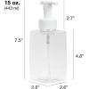 imageGinger Lily Farms Foaming Soap Dispenser Refillable Plastic Pump Bottles for Liquid Hand Soap 12 oz Clear Bottle with White Pump 2Pack15 Oz Clear
