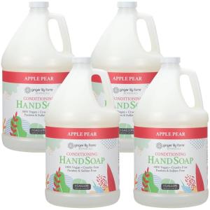 imageGinger Lily Farms Botanicals AllPurpose Liquid Hand Soap Refill 100 Vegan ampamp CrueltyFree Apple Pear Scent 1 Gallon 128 fl oz128 Fl Oz Pack of 4
