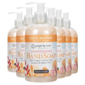 imageGinger Lily Farms Botanicals AllPurpose Liquid Hand Soap Refill Coco Mango 100 Vegan ampamp CrueltyFree Coconut Mango Scent 1 Gallon Pack of 412 Fl Oz Pack of 6