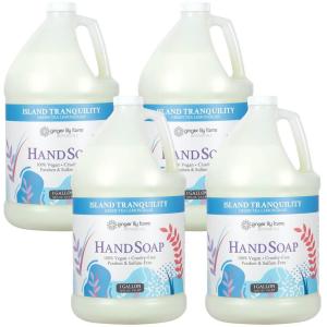 imageGinger Lily Farms Botanicals AllPurpose Liquid Hand Soap Refill Island Tranquility 100 Vegan ampamp CrueltyFree Green Tea Lemongrass Scent 1 Gallon Pack of 4128 Fl Oz Pack of 4