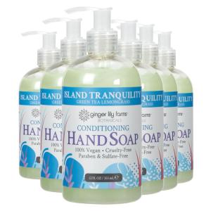 imageGinger Lily Farms Botanicals AllPurpose Liquid Hand Soap Refill Island Tranquility 100 Vegan ampamp CrueltyFree Green Tea Lemongrass Scent 1 Gallon Pack of 412 Fl Oz Pack of 6