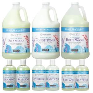imageGinger Lily Farms Botanicals Hospitality Kit Island Tranquility 9Pc Set Includes Shampoo Conditioner ampamp Body Wash 100 Vegan ampamp CrueltyFree Green Tea Lemongrass Scent