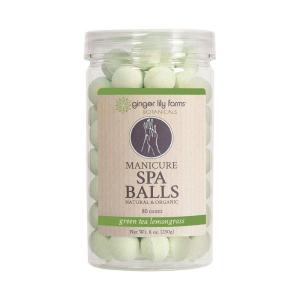 imageGinger Lily Farms Botanicals Manicure Spa Balls Ocean Manicure Soak Balls Replenishes Moisture Softens and Conditions Skin 8 Ounces 80CountGreen Tea Lemongrass