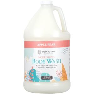 imageGinger Lily Farms Botanicals Nourishing Body Wash 100 Vegan ampamp CrueltyFree Apple Pear Scent 1 Gallon Refill 128 fl oz