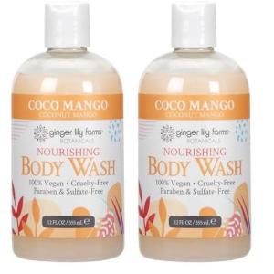 imageGinger Lily Farms Botanicals Nourishing Body Wash Coco Mango 100 Vegan ampamp CrueltyFree Coconut Mango Scent 12 Fl Oz Pack of 612 Fl Oz Pack of 2