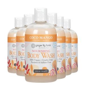 imageGinger Lily Farms Botanicals Nourishing Body Wash Coco Mango 100 Vegan ampamp CrueltyFree Coconut Mango Scent 12 Fl Oz Pack of 612 Fl Oz Pack of 6