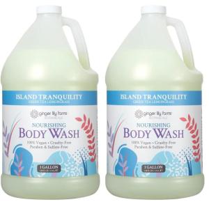 imageGinger Lily Farms Botanicals Nourishing Body Wash Island Tranquility 100 Vegan ampamp CrueltyFree Green Tea Lemongrass Scent 1 Gallon Refill 128 fl oz1 Gallon Pack of 2