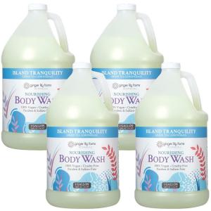 imageGinger Lily Farms Botanicals Nourishing Body Wash Island Tranquility 100 Vegan ampamp CrueltyFree Green Tea Lemongrass Scent 1 Gallon Refill 128 fl oz128 Fl Oz Pack of 4