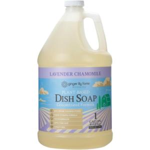 imageGinger Lily Farms Botanicals PlantBased Liquid Dish Soap Concentrated Formula with Max Grease Cleaning Power CrueltyFree Lavender Chamomile Scent 1 Gallon Refill 128 Fl Oz