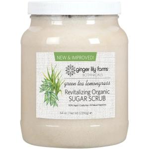 imageGinger Lily Farms Botanicals Revitalizing Organic Sugar Scrub AllNatural Skin Exfoliating Sugar Crystals 100 Vegan ampamp CrueltyFree Lavender Chamomile 64 ozGreen Tea Lemongrass