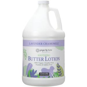 imageGinger Lily Farms Botanicals Soothing Butter Lotion for Dry Skin 100 Vegan ampamp CrueltyFree Lavender Chamomile Scent 1 Gallon Refill 128 fl oz