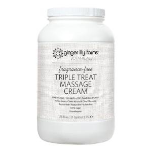 imageGinger Lily Farms Botanicals Triple Treat Massage Cream 100 Vegan ampamp CrueltyFree FragranceFree 1 Gallon