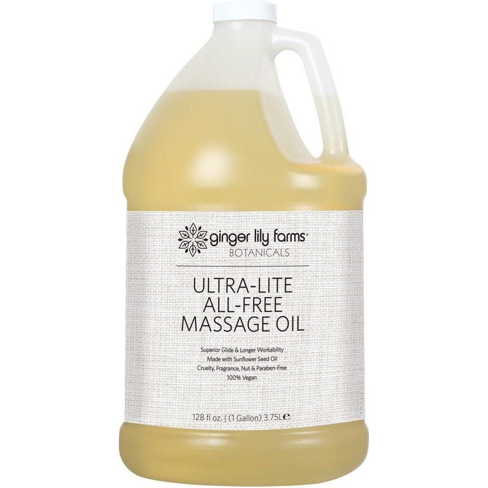 imageGinger Lily Farms Botanicals UltraLite AllFree Massage Oil 100 Vegan ampamp Cruelty Free 1 Gallon