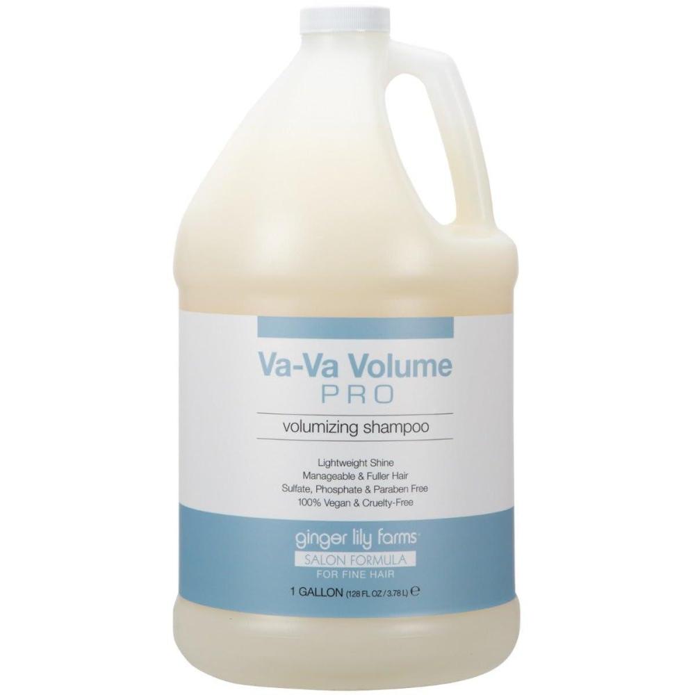 imageGinger Lily Farms Salon Formula VaVa Volume Pro Volumizing Shampoo for Fine Hair 100 Vegan ampamp CrueltyFree 1 Gallon 128 fl oz Refill