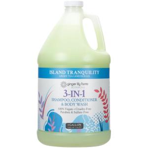 imageGinger Lily Farms Botanicals 3in1 Shampoo Conditioner amp Body Wash 100 Vegan amp CrueltyFree Fragrance Free 1 Gallon Pack of 4Island Tranquility