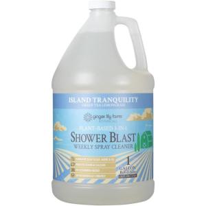 imageGinger Lily Farms Botanicals PlantBased 3in1 Shower Blast Weekly Spray Cleaner 100 Vegan amp CrueltyFree Island Tranquility Green Tea Lemongrass 1 Gallon 128 fl oz Refill