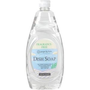 imageGinger Lily Farms Botanicals PlantBased Liquid Dish Soap Concentrated Formula with Max Grease Cleaning Power CrueltyFree Apple Pear Scent 24 Fl OzFragrance Free
