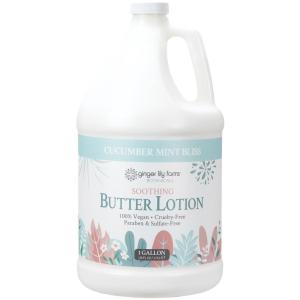 imageGinger Lily Farms Botanicals Soothing Butter Lotion for Dry Skin 100 Vegan amp CrueltyFree Lavender Chamomile Scent 1 Gallon Pack of 4Cucumber Mint Bliss