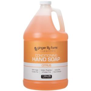 imageGinger Lily Farms Club amp Fitness Conditioning Liquid Hand Soap Refill 100 Vegan amp CrueltyFree Citrus Scent 1 Gallon Pack of 4Citrus