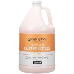 imageGinger Lily Farms Club amp Fitness Soothing Butter Lotion for Dry Skin 100 Vegan amp CrueltyFree Ocean Breeze Scent 1 Gallon Pack of 4Citrus