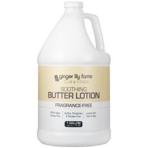 imageGinger Lily Farms Club amp Fitness Soothing Butter Lotion for Dry Skin 100 Vegan amp CrueltyFree Ocean Breeze Scent 1 Gallon Pack of 4Fragrance Free