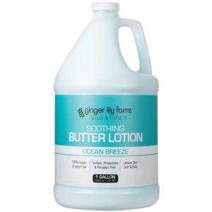 imageGinger Lily Farms Club amp Fitness Soothing Butter Lotion for Dry Skin 100 Vegan amp CrueltyFree Ocean Breeze Scent 1 Gallon Pack of 4Ocean Breeze