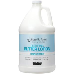 imageGinger Lily Farms Club amp Fitness Soothing Butter Lotion for Dry Skin 100 Vegan amp CrueltyFree Ocean Breeze Scent 1 Gallon Pack of 4Rain Water