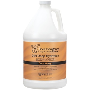 image:imageGinger Lily Farms Botanicals Shea Indulgence 24H Deep Hydration Body Lotion 100 Vegan amp CrueltyFree Lavender Chamomile Scent 1 Gallon 128 fl oz RefillCoco Mango
