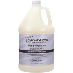 image:imageGinger Lily Farms Botanicals Shea Indulgence Deep Hydration Body Wash 100 Vegan amp CrueltyFree Lavender Chamomile Scent 1 Gallon 128 fl oz RefillLavender Chamomile