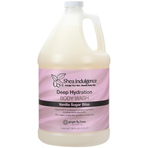 image:imageGinger Lily Farms Botanicals Shea Indulgence Deep Hydration Body Wash 100 Vegan amp CrueltyFree Lavender Chamomile Scent 1 Gallon 128 fl oz RefillVanilla